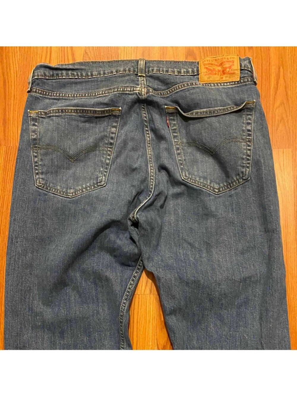 Levis 505 Blue Jeans Mens 36x34 Denim Pants Red Tab Straight Y2K Fade